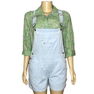 Light blue overall shorts size jr 7/8